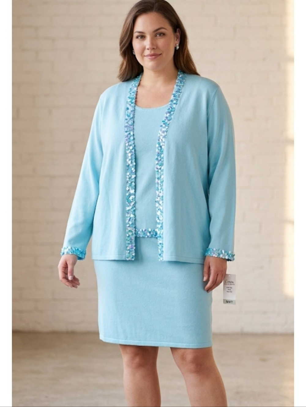 Nwt Linea by Louis Dell'Olio  3 Pc Knit Set Cardigan, Cami, Skirt